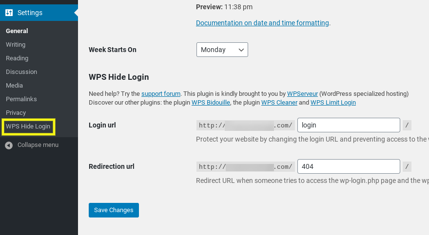 Hide Wordpress Login