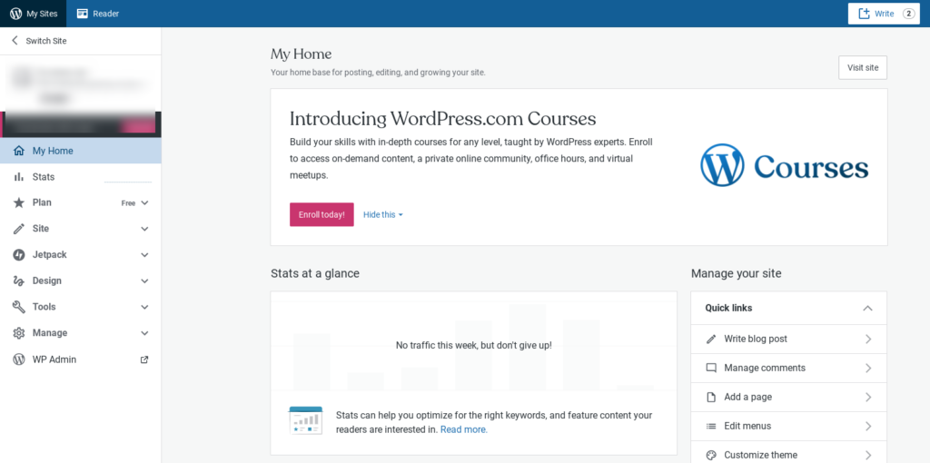 Wordpress Dashboard