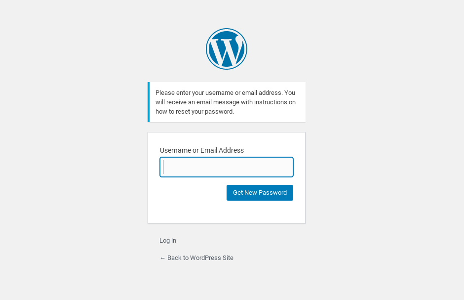 Wordpress Login Password Recovery